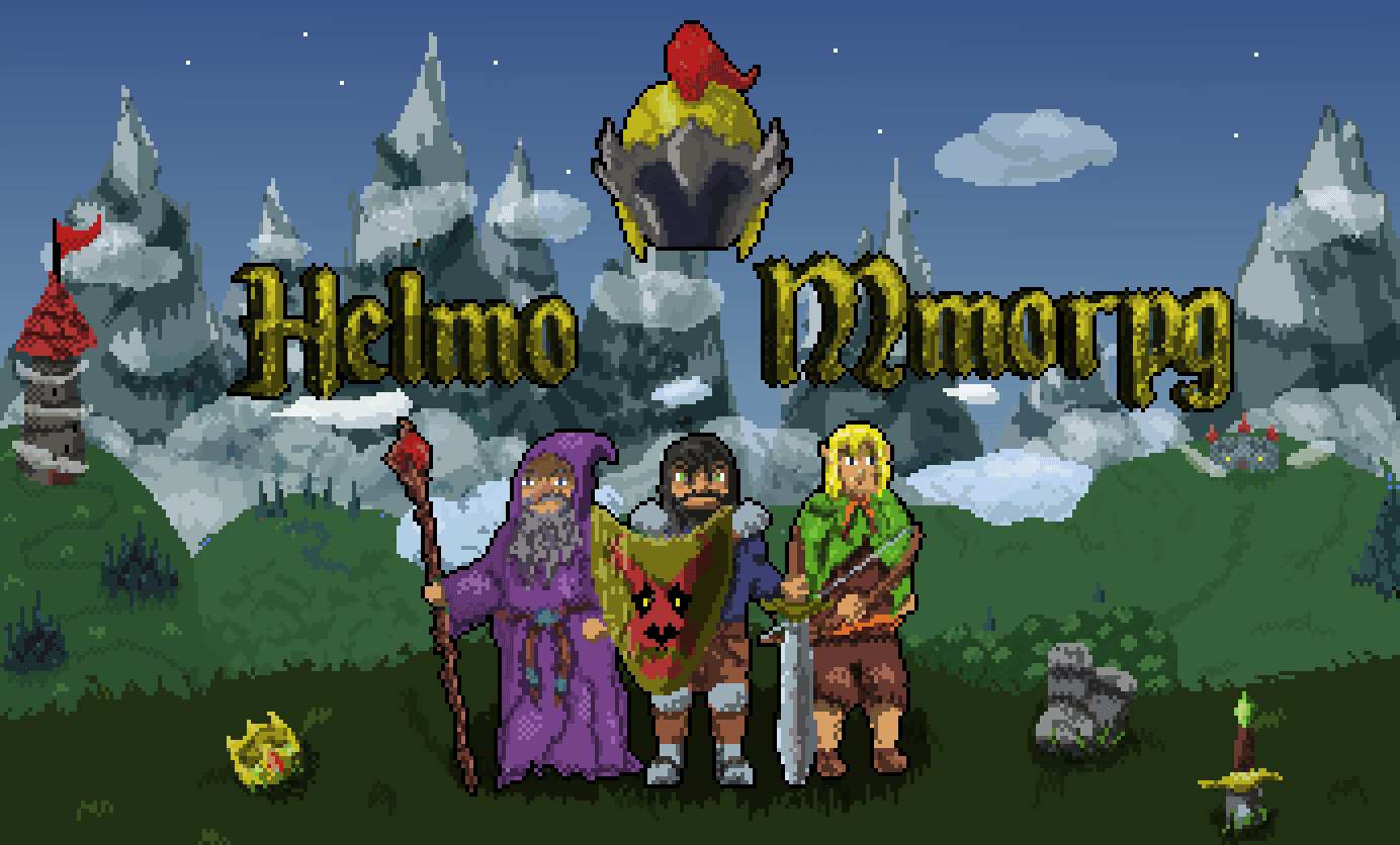 Helmo MMORPG — o mago, o guerreiro e o arqueiro