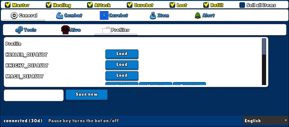 Profiles — Tab: General → Profiles