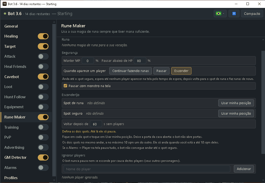 Przewodnik po Minibia Bot: Rune Maker